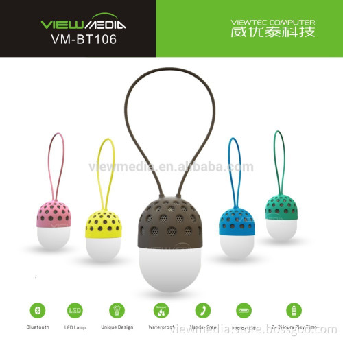 Stereo promotional gift kids music mini LED bulb speaker Bluetooth